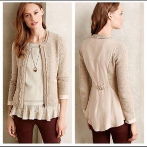 Angel of the North Anthropologie Tweed Mixed Media Cardigan